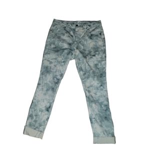 Good American Cloud Tie Dye Good Legs Fray Hem Denim Jeans